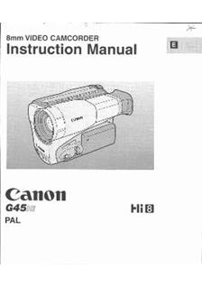Canon G 45 Hi manual. Camera Instructions.